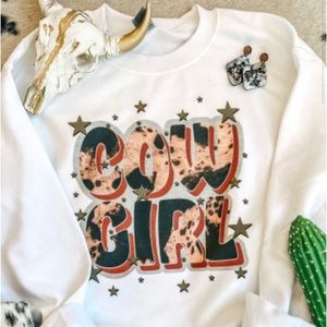 COW GIRL Western Fashion print Sweatshirt
